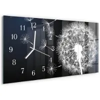 Tulup WANDUHR aus Glas 60x30 cm - Löwenzahn