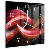 Drukarnia Piga Tulup Glasuhr Wanduhr Küchenuhr Echt-Glas 30x30 cm Modern Dekorativ Geräuschlos Weiße Zeiger - Abstrakte Linien