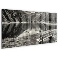 Tulup WANDUHR aus Glas 60x30 cm - Friedliche Berge