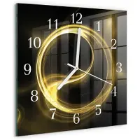 Drukarnia Piga Tulup Glasuhr Wanduhr Küchenuhr Echt-Glas 30x30 cm Modern Dekorativ Geräuschlos Weiße Zeiger - Abstraktionskreis