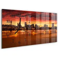 Tulup WANDUHR aus Glas 60x30 cm - Sonnenuntergang