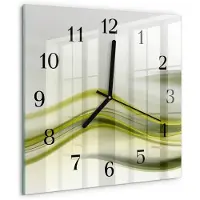 Drukarnia Piga Tulup Glasuhr Wanduhr Küchenuhr Echt-Glas 30x30 cm Modern Dekorativ Geräuschlos Schwarzen Zeigern - Abstrakte Linien