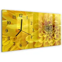 Tulup WANDUHR aus Glas 60x30 cm - Chrysantheme