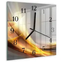 Drukarnia Piga Tulup Glasuhr Wanduhr Küchenuhr Echt-Glas 30x30 cm Modern Dekorativ Geräuschlos Schwarzen Zeigern - Abstraktion