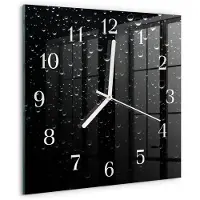 Drukarnia Piga Tulup Glasuhr Wanduhr Küchenuhr Echt-Glas 30x30 cm Modern Dekorativ Geräuschlos Weiße Zeiger - Tropfen
