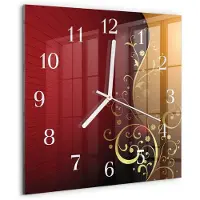 Drukarnia Piga Tulup Glasuhr Wanduhr Küchenuhr Echt-Glas 30x30 cm Modern Dekorativ Geräuschlos Weiße Zeiger - Abstraktion