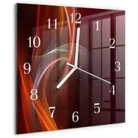 Drukarnia Piga Tulup Glasuhr Wanduhr Küchenuhr Echt-Glas 30x30 cm Modern Dekorativ Geräuschlos Weiße Zeiger - Abstrakte Linien