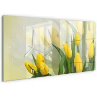 Tulup WANDUHR aus Glas 60x30 cm - Tulpen
