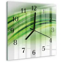 Drukarnia Piga Tulup Glasuhr Wanduhr Küchenuhr Echt-Glas 30x30 cm Modern Dekorativ Geräuschlos Schwarzen Zeigern - Abstrakte Kunst