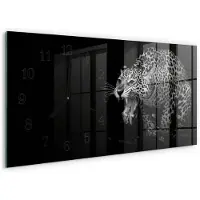 Tulup WANDUHR aus Glas 60x30 cm - Jaguar