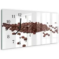 Tulup WANDUHR aus Glas 60x30 cm - Kaffeebohnen