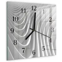 Drukarnia Piga Tulup Glasuhr Wanduhr Küchenuhr Echt-Glas 30x30 cm Modern Dekorativ Geräuschlos Schwarzen Zeigern - Abstraktion