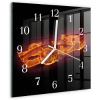 Drukarnia Piga Tulup Glasuhr Wanduhr Küchenuhr Echt-Glas 30x30 cm Modern Dekorativ Geräuschlos Weiße Zeiger - Schrott