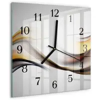 Drukarnia Piga Tulup Glasuhr Wanduhr Küchenuhr Echt-Glas 30x30 cm Modern Dekorativ Geräuschlos Schwarzen Zeigern - Abstraktion