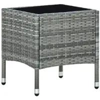 Furnicato Gartentisch Grau 40x40x45 Cm Poly Rattan