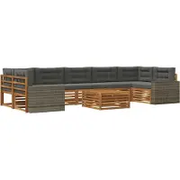 vidaXL Outdoor-Sofagarnitur 8 pcs Natur und Anthrazit