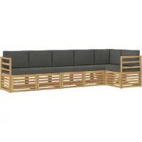 vidaXL Outdoor-Sofagarnitur 6 pcs Weiß und Anthrazit