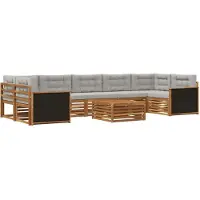 vidaXL Outdoor-Sofagarnitur 8 Stk. Natürlich und Hellgrau