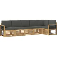 vidaXL Outdoor-Sofagarnitur 6 pcs Weiß und Anthrazit