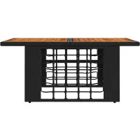 vidaXL Garten Lifting Up Tisch Schwarz und Natur 100 x 55 x 37 cm