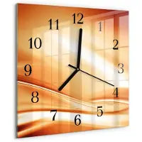 Drukarnia Piga Tulup Glasuhr Wanduhr Küchenuhr Echt-Glas 30x30 cm Modern Dekorativ Geräuschlos Schwarzen Zeigern - Abstraktion