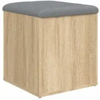 DELUKE Sitzbank JONA Mit Stauraum Sonoma-Eiche 42x42x45cm Aufbewahrungsbank Flurbank Garderobenbank