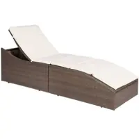 Furnicato Sonnenliege Mit Polsterauflage Poly Rattan Braun