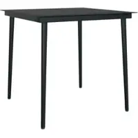 Furnicato Garten-esstisch Schwarz 80x80x74 Cm Stahl Und Glas
