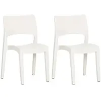 Furnicato Gartenstühle 2er Set Weiß Polypropylen 50 X 51 X 82 Cm Stapelbar Leicht Modern