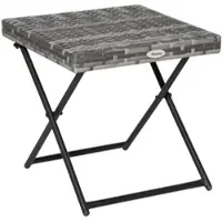 Furnicato Beistelltisch Polyrattan Klappbar 40x40x40cm Grau
