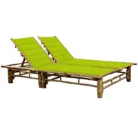 Furnicato Sonnenliege Bambus 200 X 130 X 24 87 Cm Hellgrün
