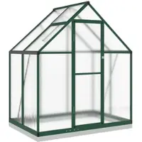 Furnicato Gewächshaus Mit Fundamentrahmen Grün 169x114x202 Cm Aluminimum