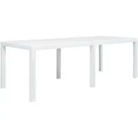 Furnicato Gartentisch Weiß 220x90x72 Cm Kunststoff Rattan-optik