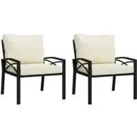 Furnicato Gartenstühle Mit Sandfarbigen Kissen 2 Stk 68x76x79 Cm Stahl