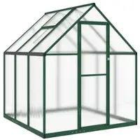 Furnicato Gewächshaus Mit Fundamentrahmen Grün 169x169x195 Cm Aluminimum