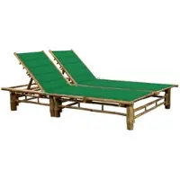 Furnicato Sonnenliege Bambus 200 X 130 X 24 87 Cm Grün 3 Liegepositionen