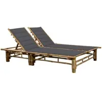 Furnicato Sonnenliege Bambus Anthrazit 200 X 130 X 24 87 Cm