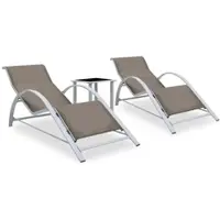 Furnicato Sonnenliegen 2 Stk Mit Tisch Aluminium Taupe