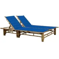 Furnicato Sonnenliege Bambus 200 X 130 X 24 87 Cm Königsblau