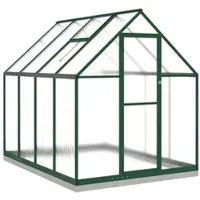 Furnicato Gewächshaus Mit Fundamentrahmen Grün 224x169x202 Cm Aluminimum