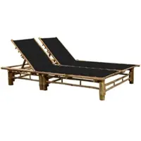 Furnicato Sonnenliege Bambus 200 X 130 X 24 87 Cm Schwarz