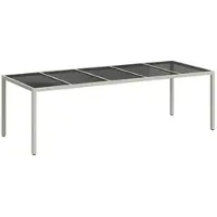 Furnicato Gartentisch Weiß 250x100x75 Cm Poly Rattan Und Hartglas