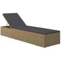 Furnicato Sonnenliege Poly Rattan Braun Und Dunkelgrau