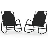 Furnicato Schaukelliegen 2 Stk Aus Pulverbeschichtetem Stahl Und Textilene 89 X 58 X 935 Cm Schwarz