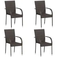 Furnicato Stapelbare Gartenstühle 4 Stk Poly Rattan Braun