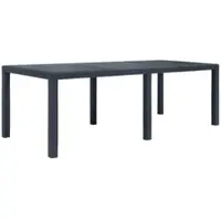 Furnicato Gartentisch Anthrazit 220x90x72 Cm Kunststoff Rattan-optik