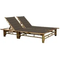Furnicato Sonnenliege Bambus 200 X 130 X 24 87 Cm Taupe 3 Liegepositionen