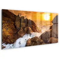 Tulup WANDUHR aus Glas 60x30 cm - Sonnenuntergang