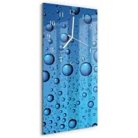 Tulup WANDUHR aus Glas 30x60 cm - Tropfen