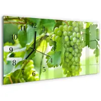 Tulup WANDUHR aus Glas 60x30 cm - Trauben